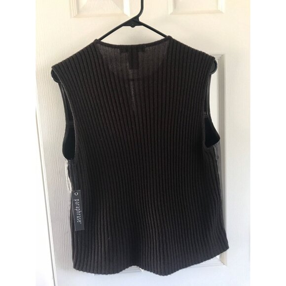 Vtg 2 Piece Paraphrase Maxi Brown Turtle Neck Dress With Faux Leather Vest M - Picture 10 of 10